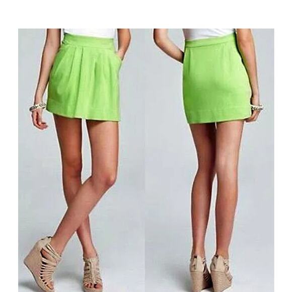 DVF Electric Lime Bubble Mini Skirt Sz 6 Fun Flirty EUC - Picture 2 of 15